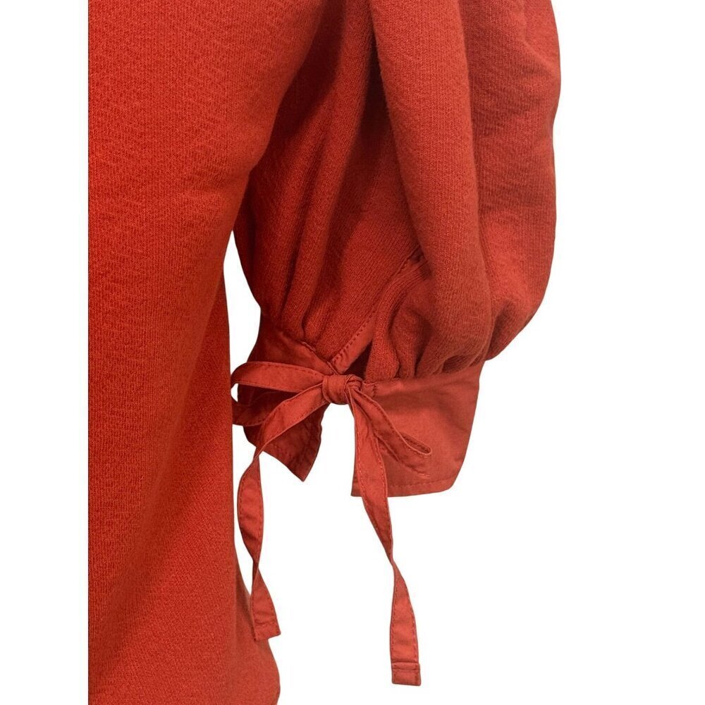 Ulla Johnson Bess Top Puff Sleeve Poplin Trimmed Cotton Bossa Nova Red Size XS - Picture 7 of 11